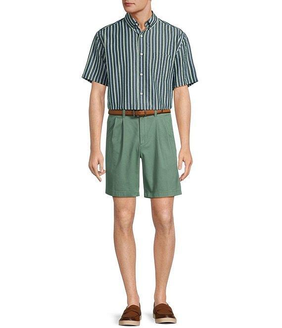 Roundtree & Yorke The Cloud Short Classic Fit 9#double; Pleated Washed Chino Shorts Product Image