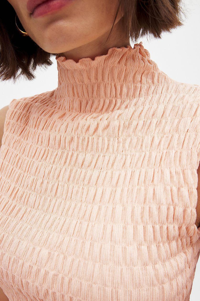 Sleeveless Smock Top Checkered Product Image