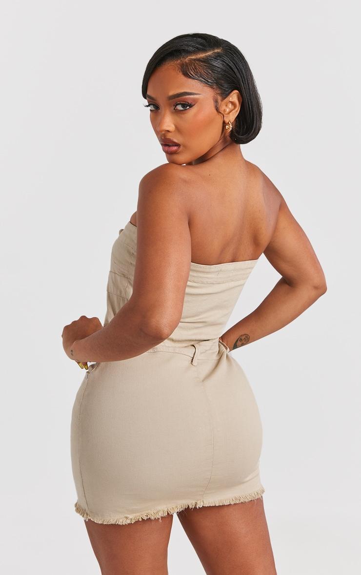 Shape Stone Denim Button Front Bandeau Dress Product Image