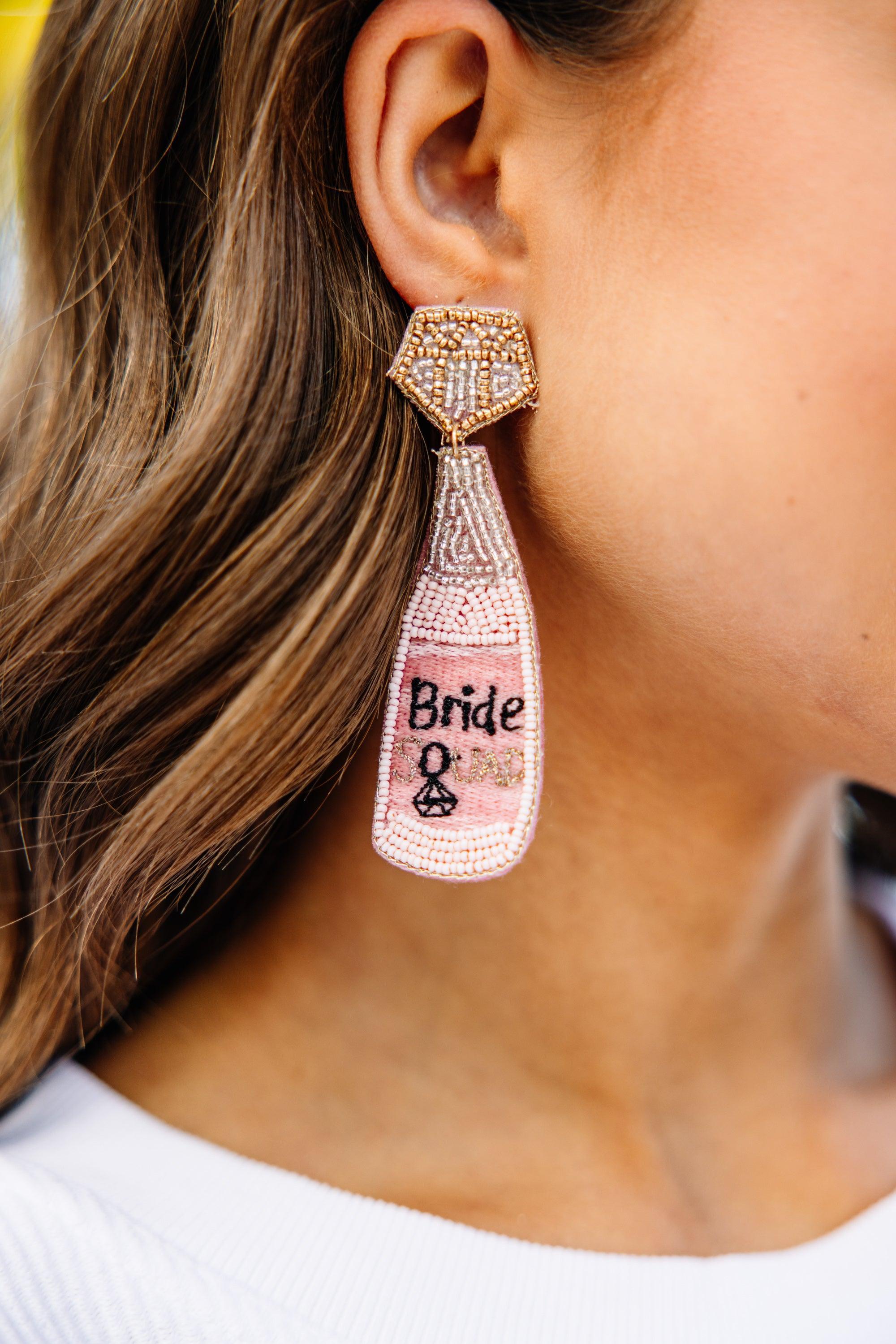 Bride and Bubbles Pink Earrings Female Product Image