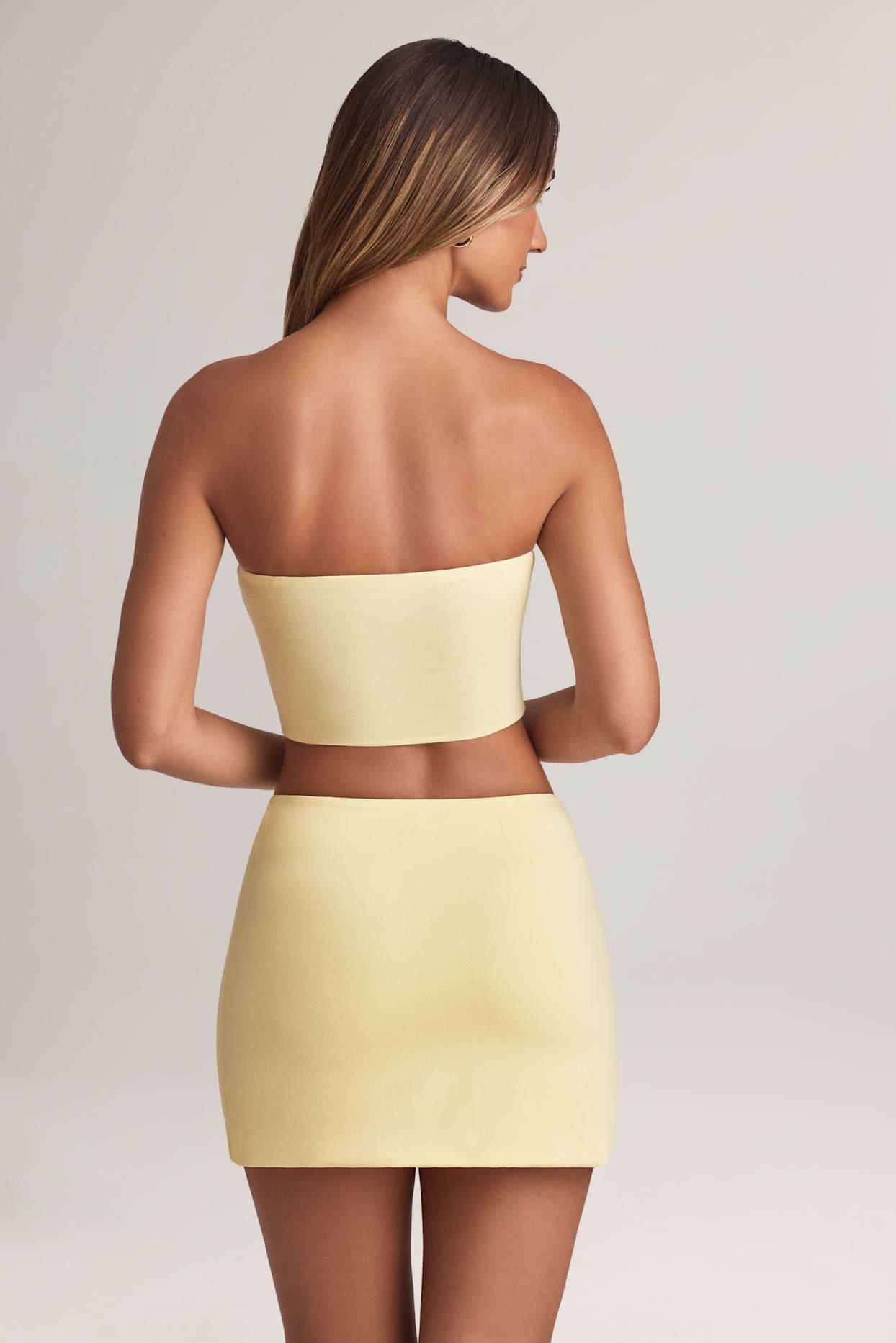 Modal Strapless Crop Top in Lemon Sherbet Product Image