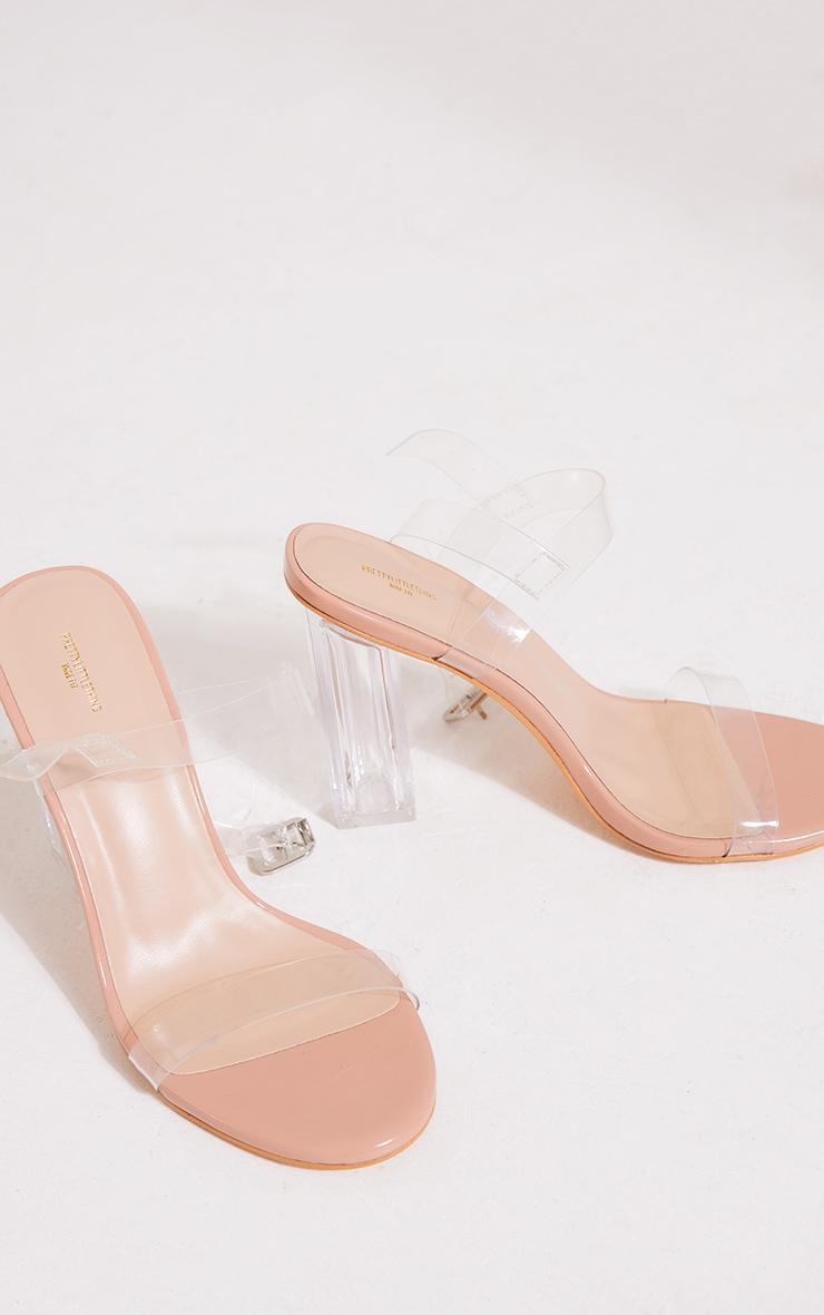 Clear Wide Fit Block Heel Strappy Sandal Product Image