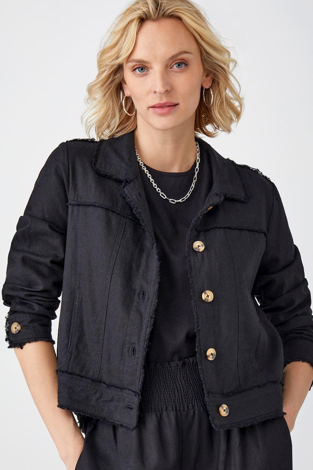 Linen Frayed Jacket Product Image