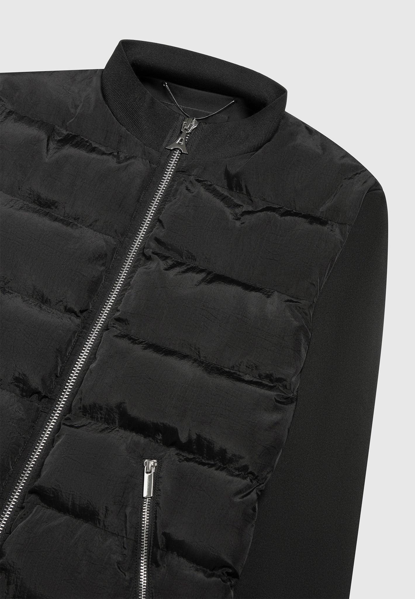 Nylon and Neoprene Quilted Jacket - Black Male Product Image