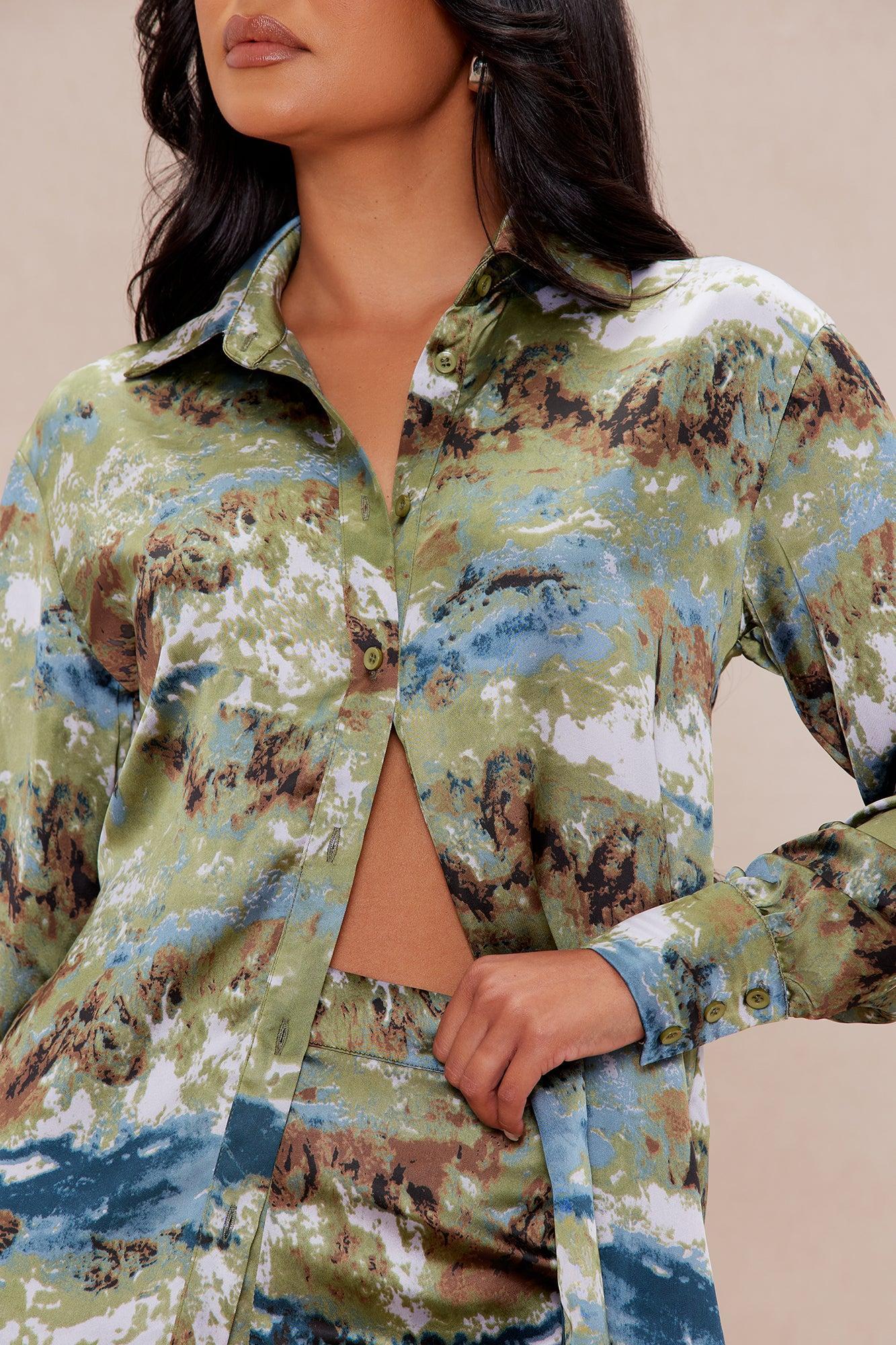 Zariah Satin Pant Set - Blue/combo Product Image