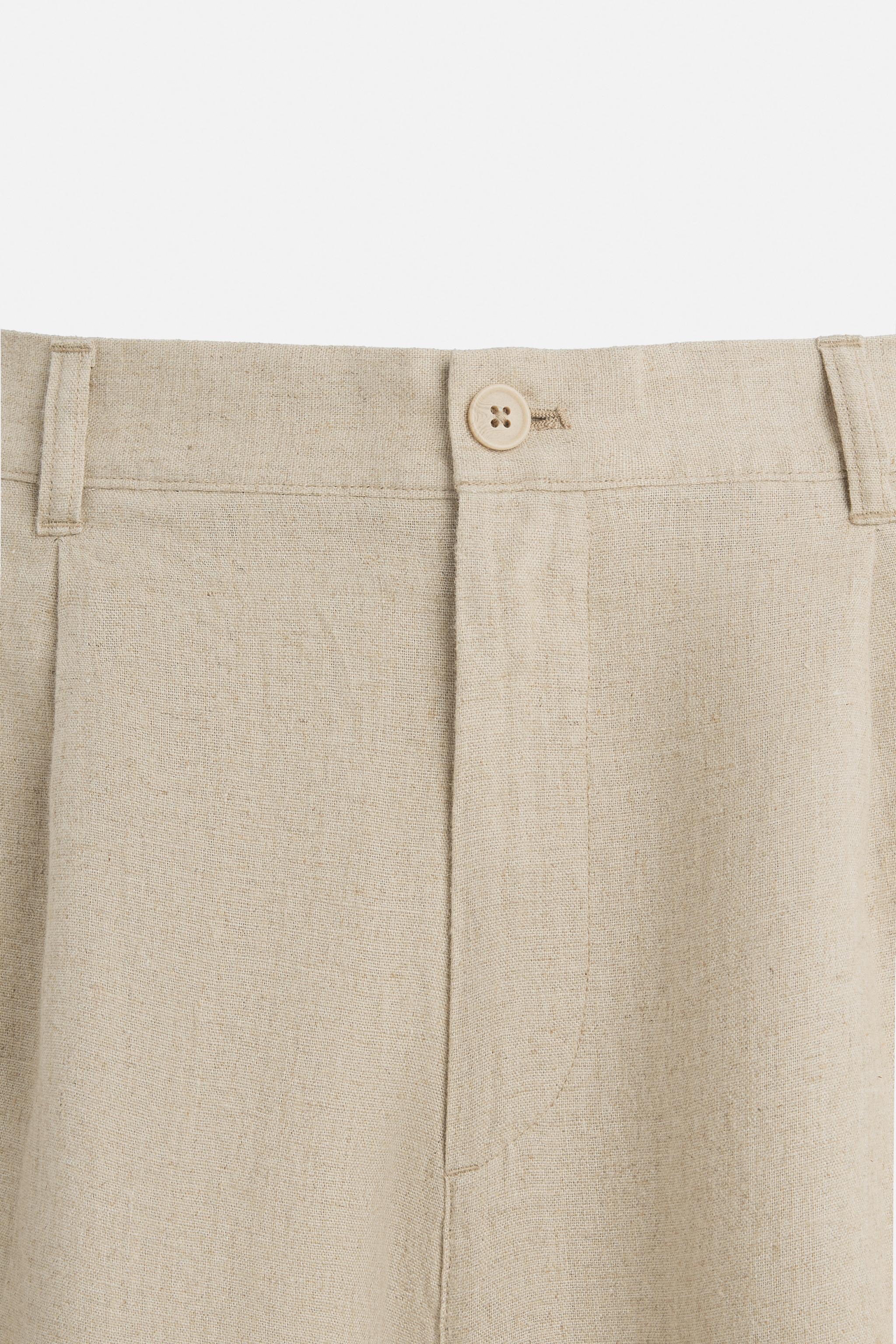 LINEN-VISCOSE OVERSIZED SHORTS Product Image