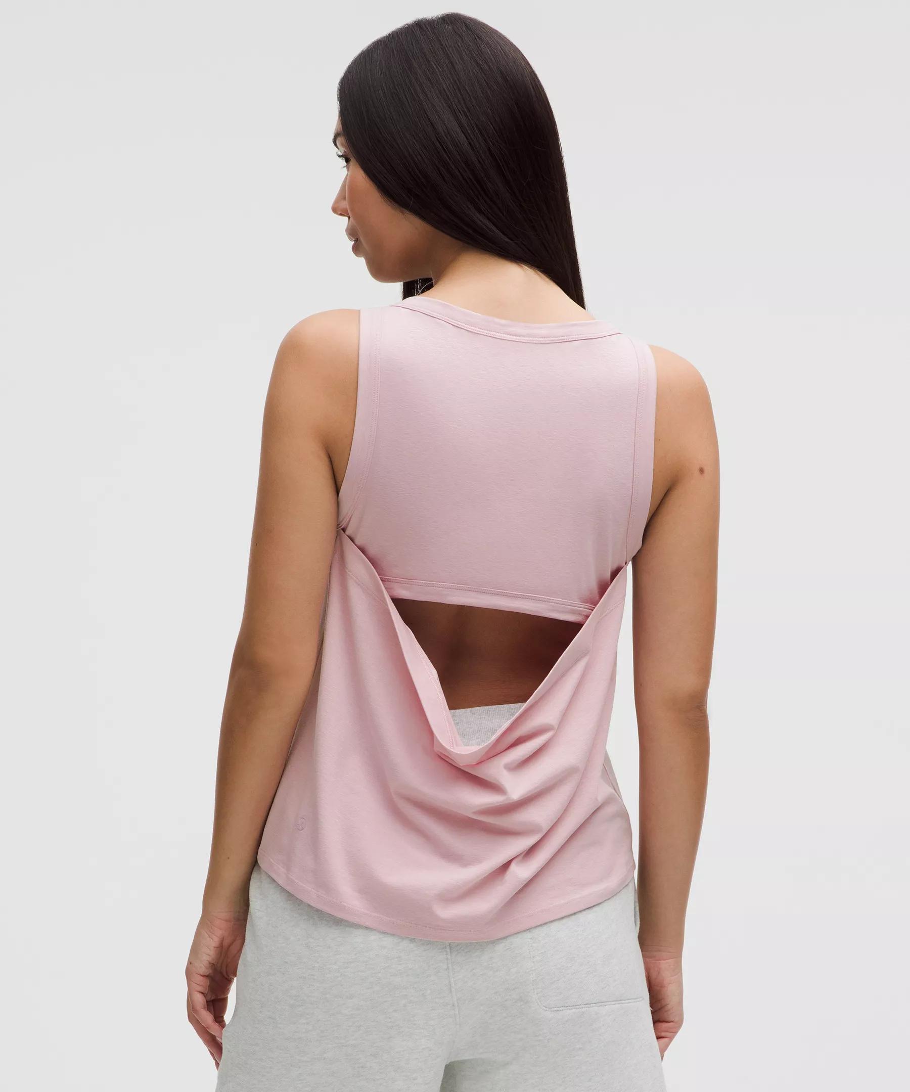 Cotton-Blend Open-Back Tank Top Product Image