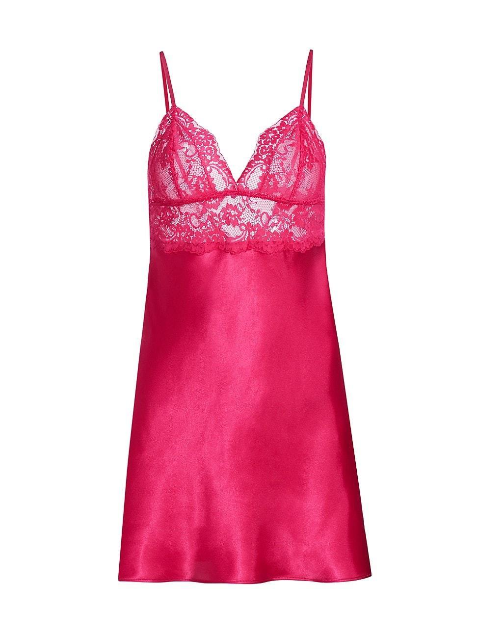 Womens Rory Lace-Trimmed Satin Chemise Product Image