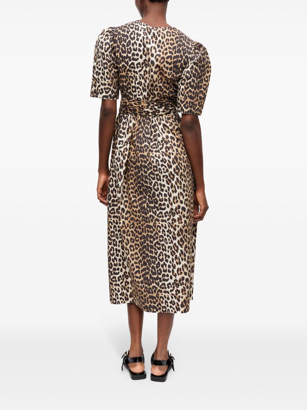 leopard-print midi dress Product Image