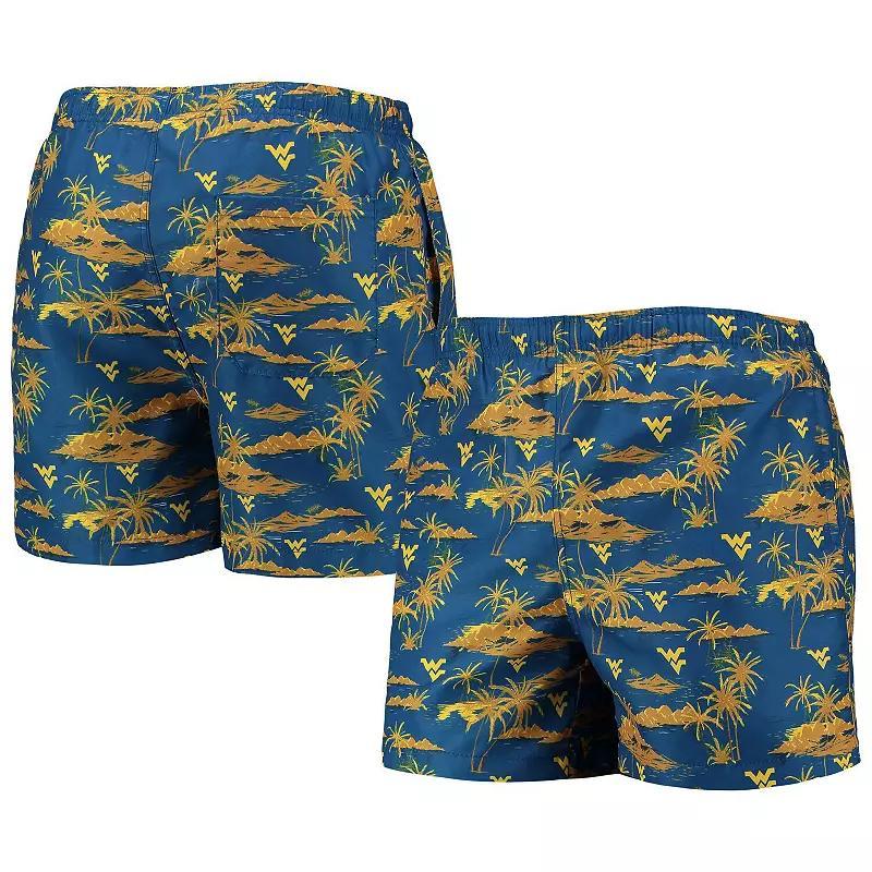 Men's FOCO Navy West Virginia Mountaineers Island Palm Swim Trunks, Size: 2XL, Blue Product Image