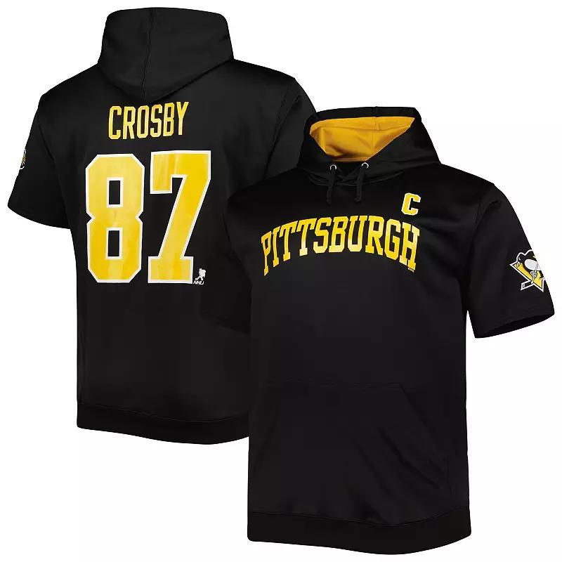 Men's Fanatics Branded Sidney Crosby Black Pittsburgh Penguins Big & Tall Captain Patch Name & Number Pullover Hoodie, Size: 3XB Product Image