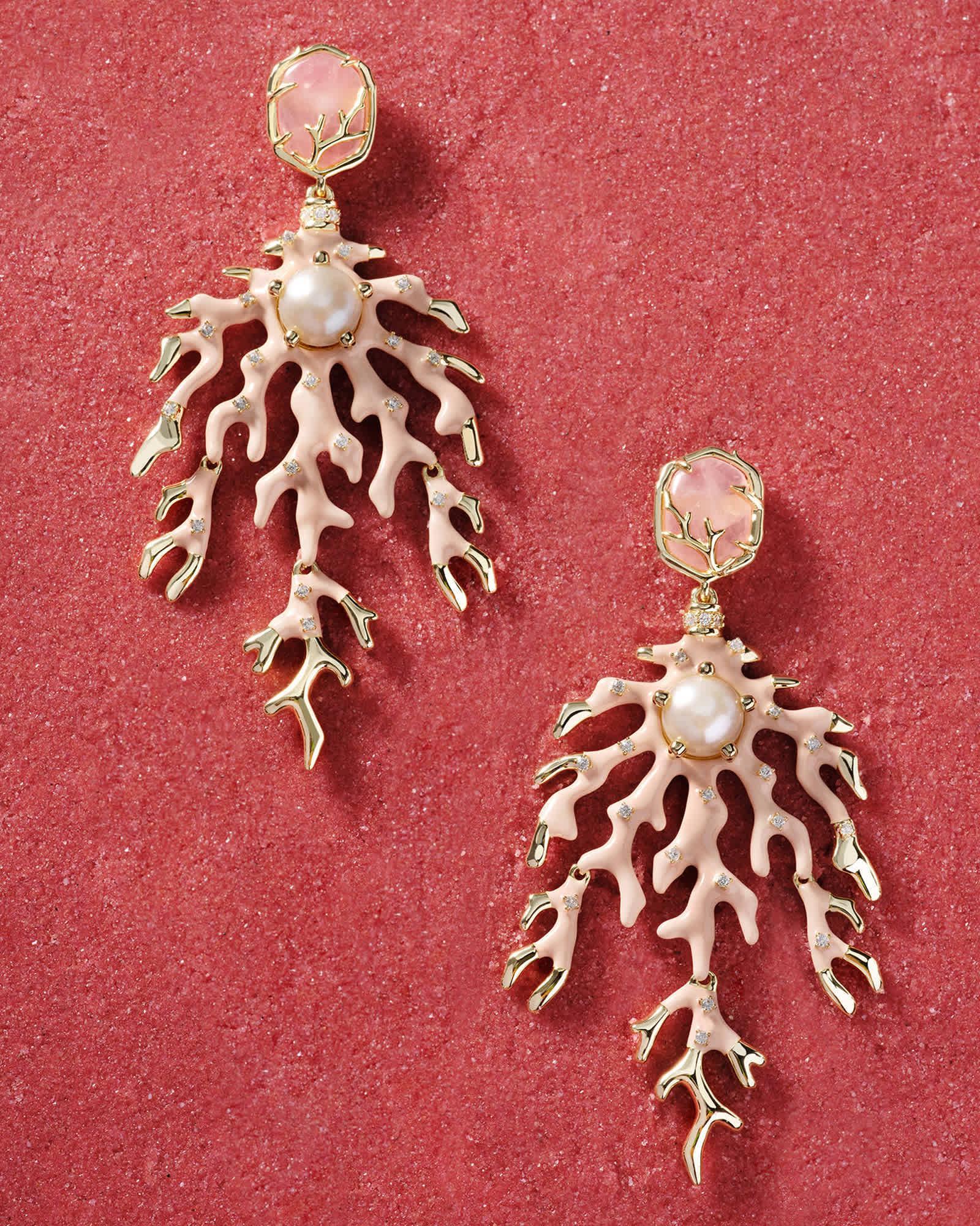 Shea Gold Statement Earrings in Blush Mix Product Image