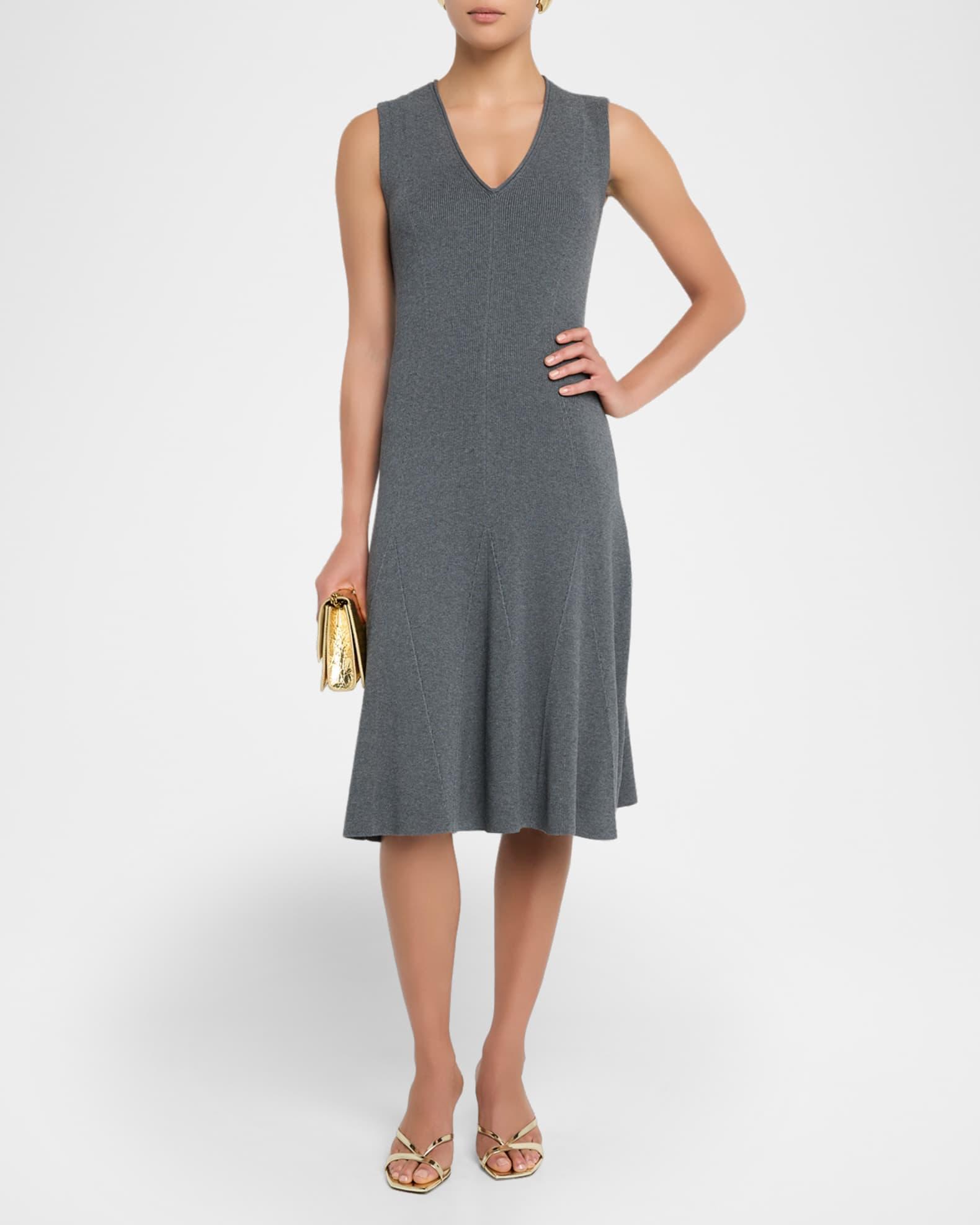 Sleeveless Fit-&-Flare Knit Dress Product Image