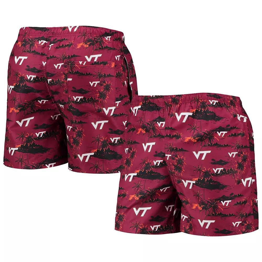 Men's FOCO Maroon Virginia Tech Hokies Island Palm Swim Trunks,  Product Image