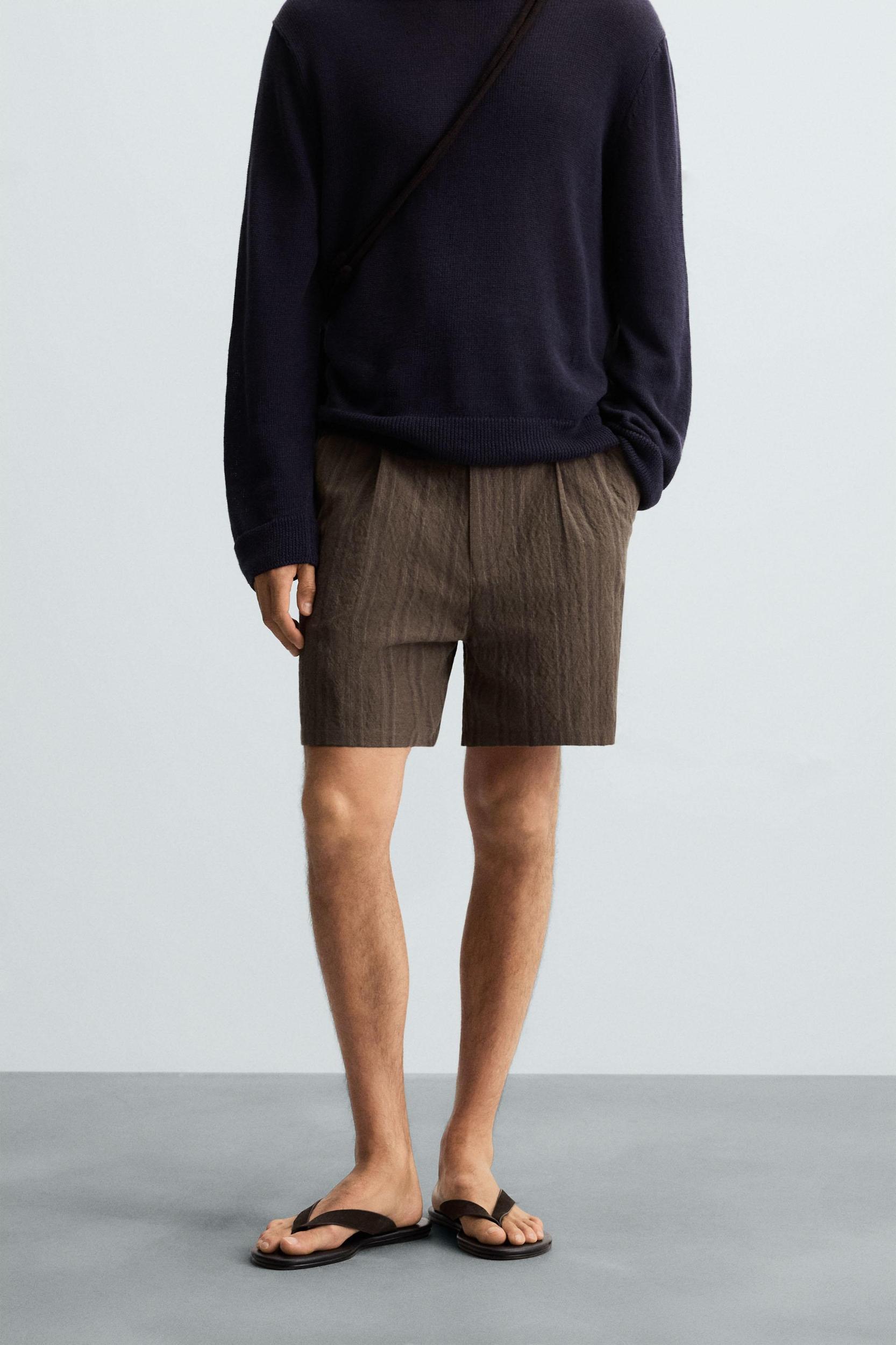 STRIPED REGULAR FIT SHORTS Product Image