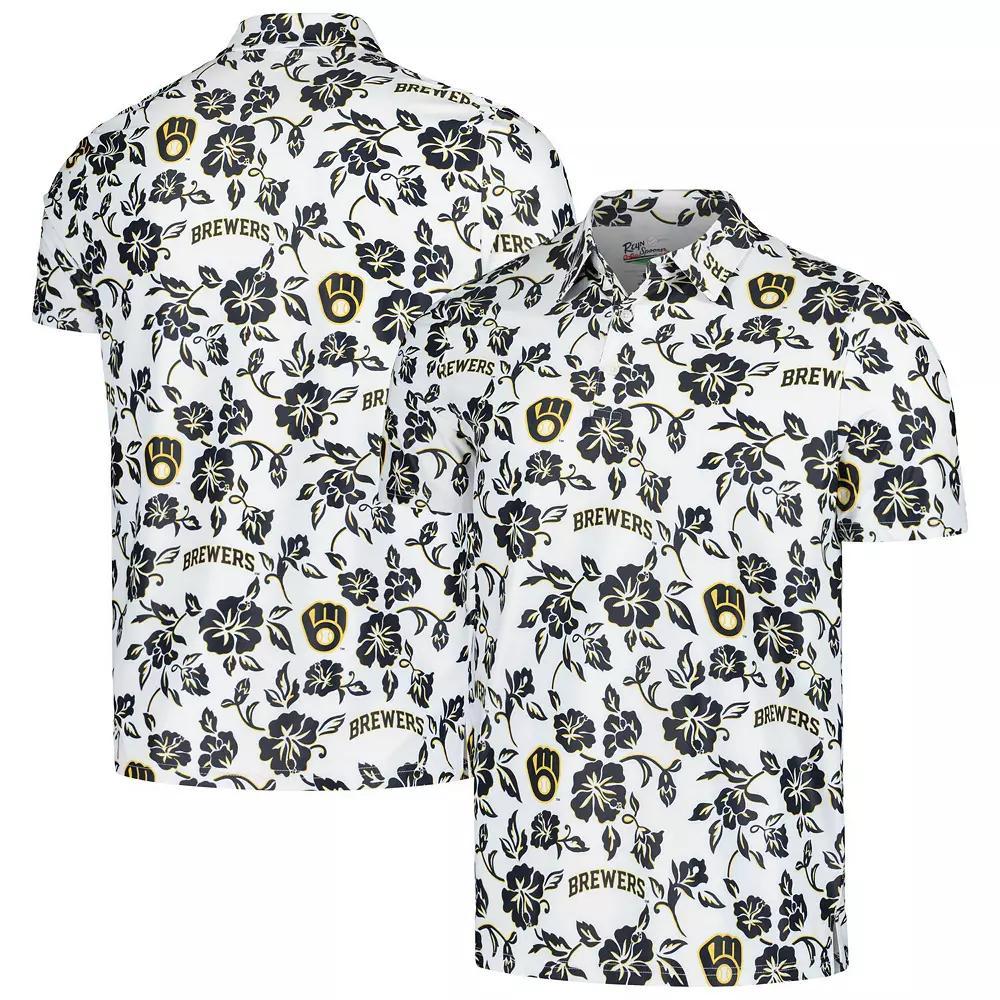 Men's Reyn Spooner White Milwaukee Brewers Pua Performance Polo,  Product Image