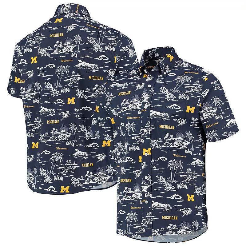 Men's Reyn Spooner Navy Michigan Wolverines Classic Button-Down Shirt, Size: 2XL, Blue Product Image