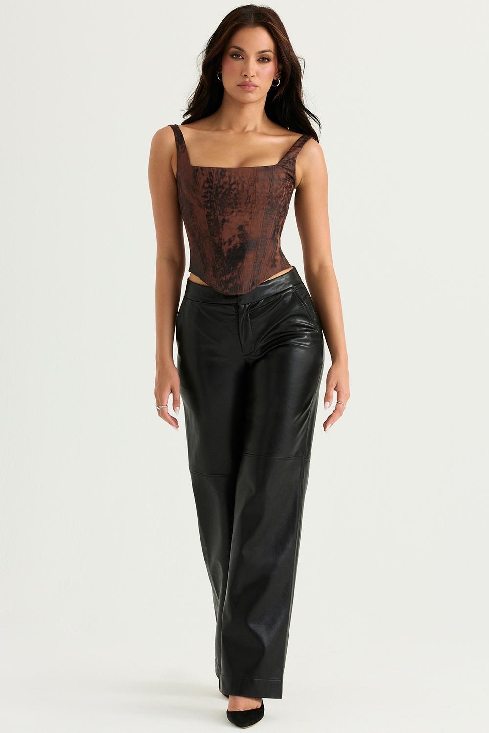 Omaira Black Vegan Leather Trousers Product Image