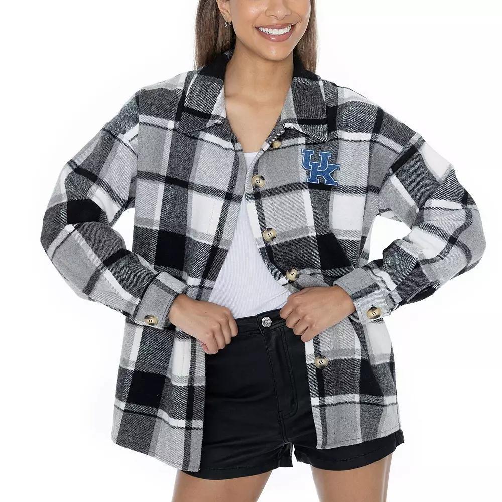 Womens Gameday Couture Gray Ohio State Buckeyes End Zone Game Flannel Button-Up Shirt Product Image