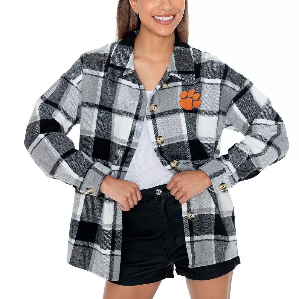 Women's Gameday Couture Gray Oklahoma Sooners End Zone Game Flannel Button-Up Shirt, Size: XL, Grey Product Image
