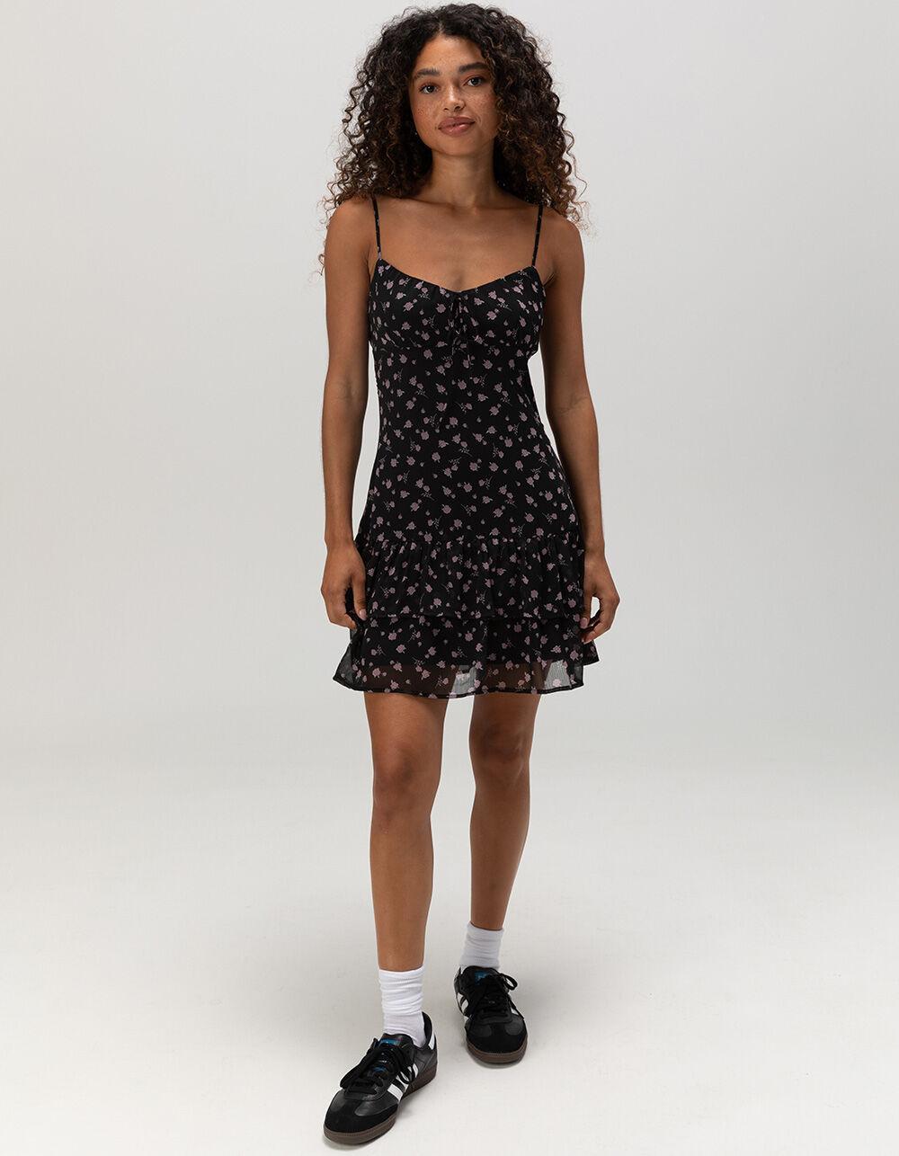 FULL TILT Womens Tier Ditsy Slip Dress Product Image