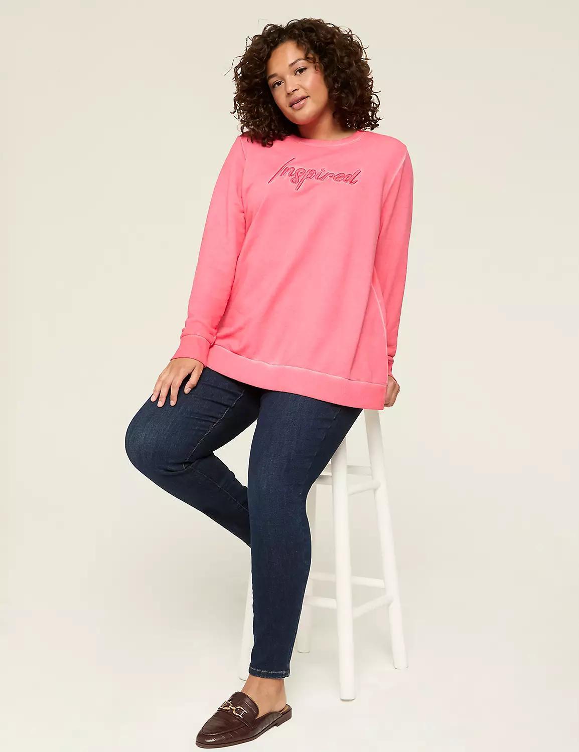 Embroidered Inspired Graphic Sweatshirt Product Image