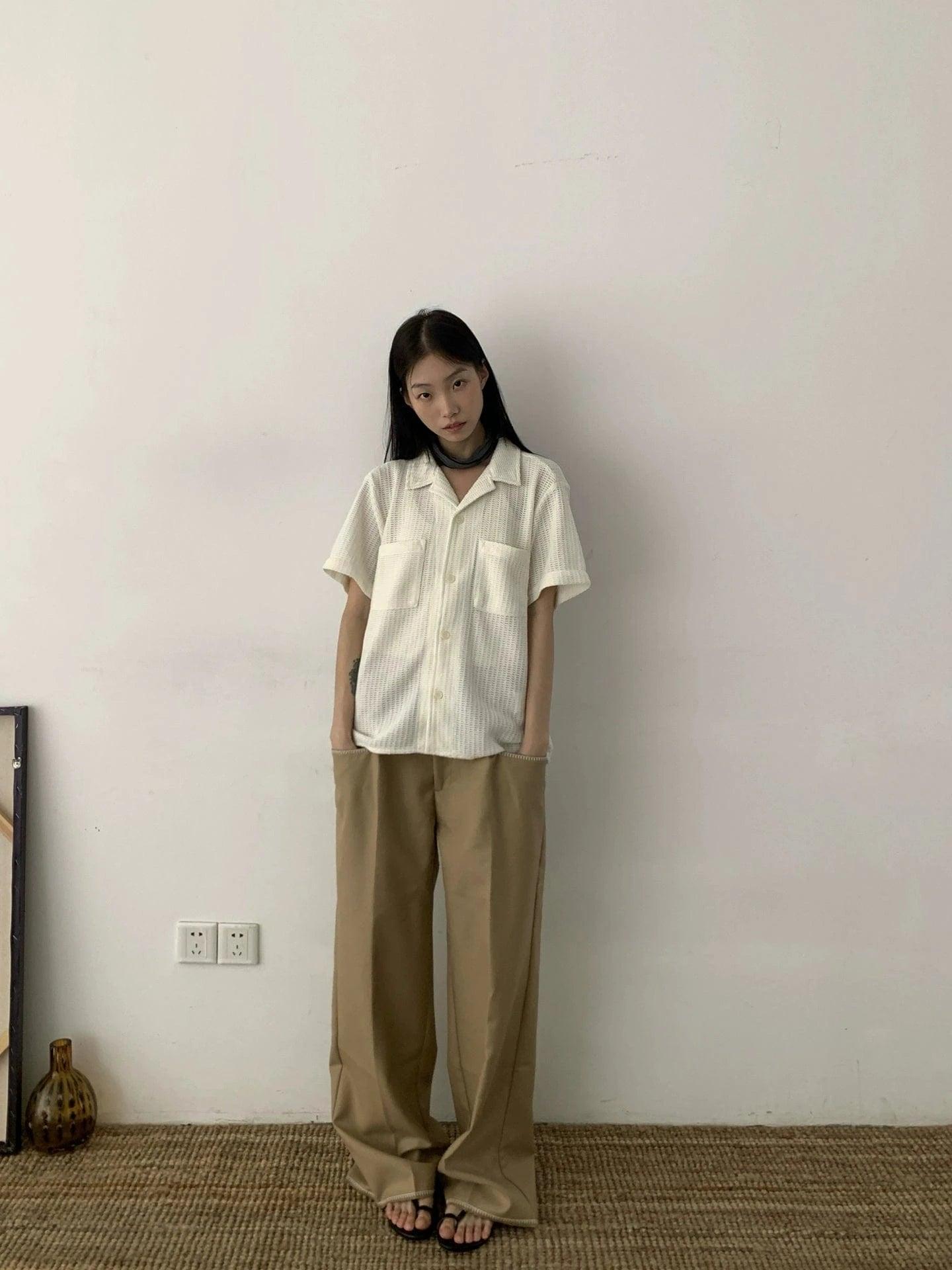 RT No. 18880 HOLLOW COLLAR BUTTON-UP SHIRT Product Image