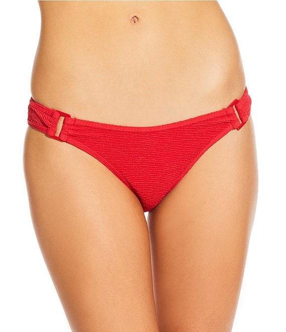 GB Scrunchie Textured Rectangle Ring High Leg Hipster Swim Bottom Product Image