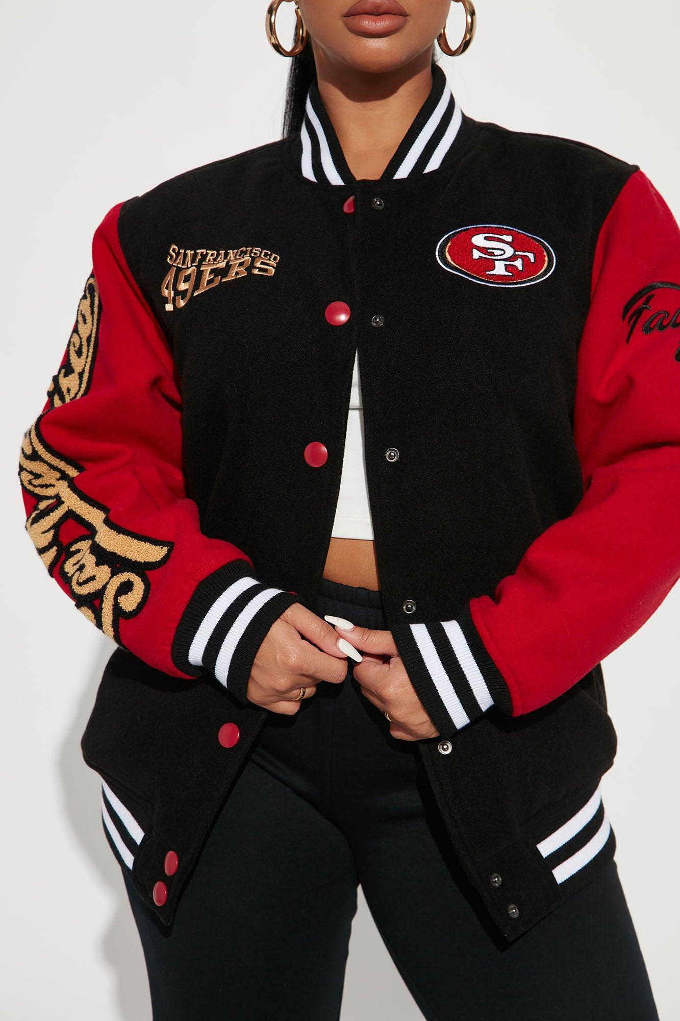 49ers Letterman Jacket - Black/Red Female Product Image