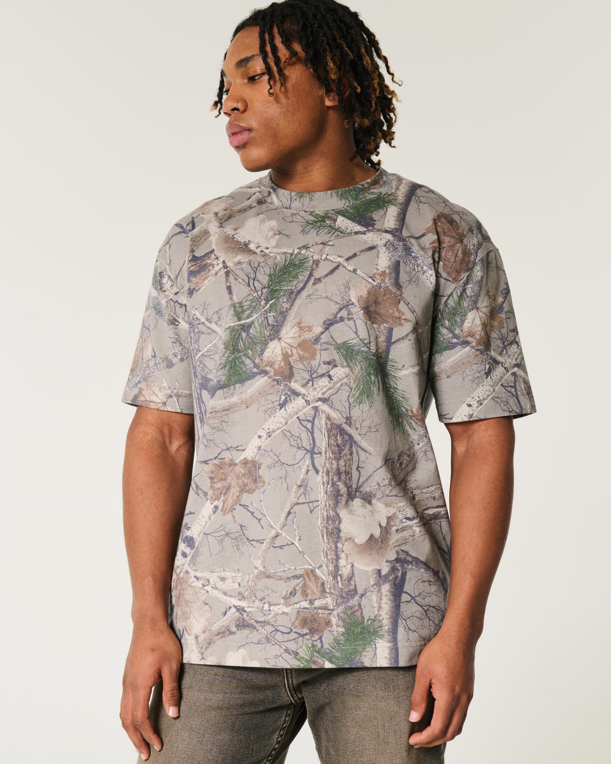 Boxy Heavyweight Camo Crew T-Shirt Product Image