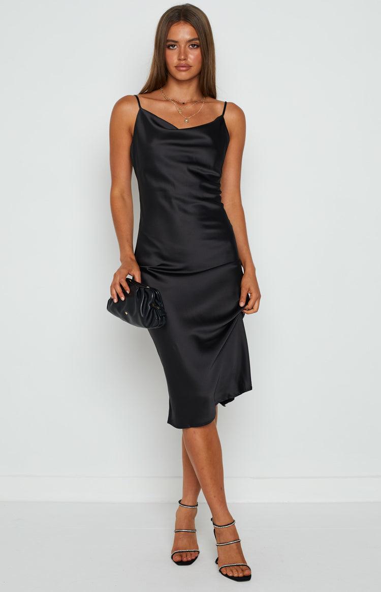 Schiffer Slip Midi Dress Black Product Image