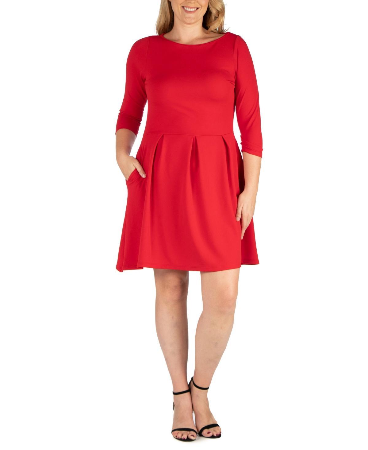 Womens Plus Size Perfect Fit and Flare Dress Product Image