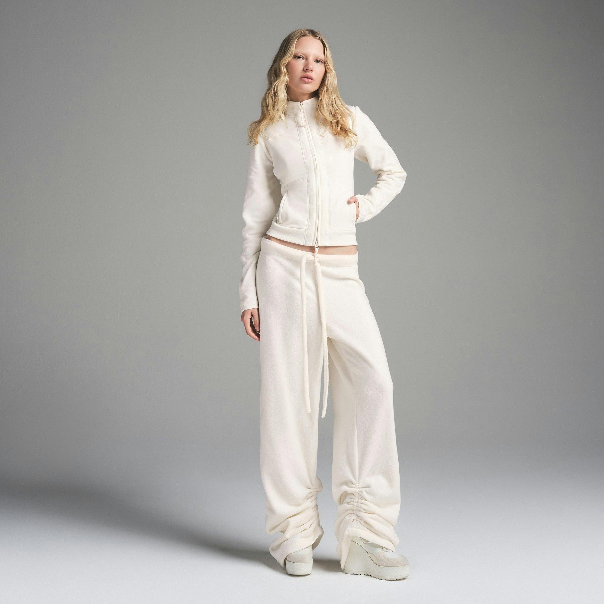 FLEECE LOUNGE OVERSIZED PANT | ECRU Product Image