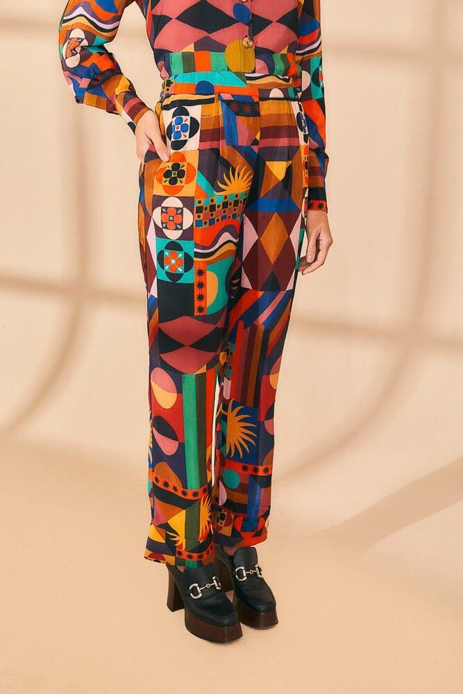 Multicolor Tropical Shapes Pants Product Image