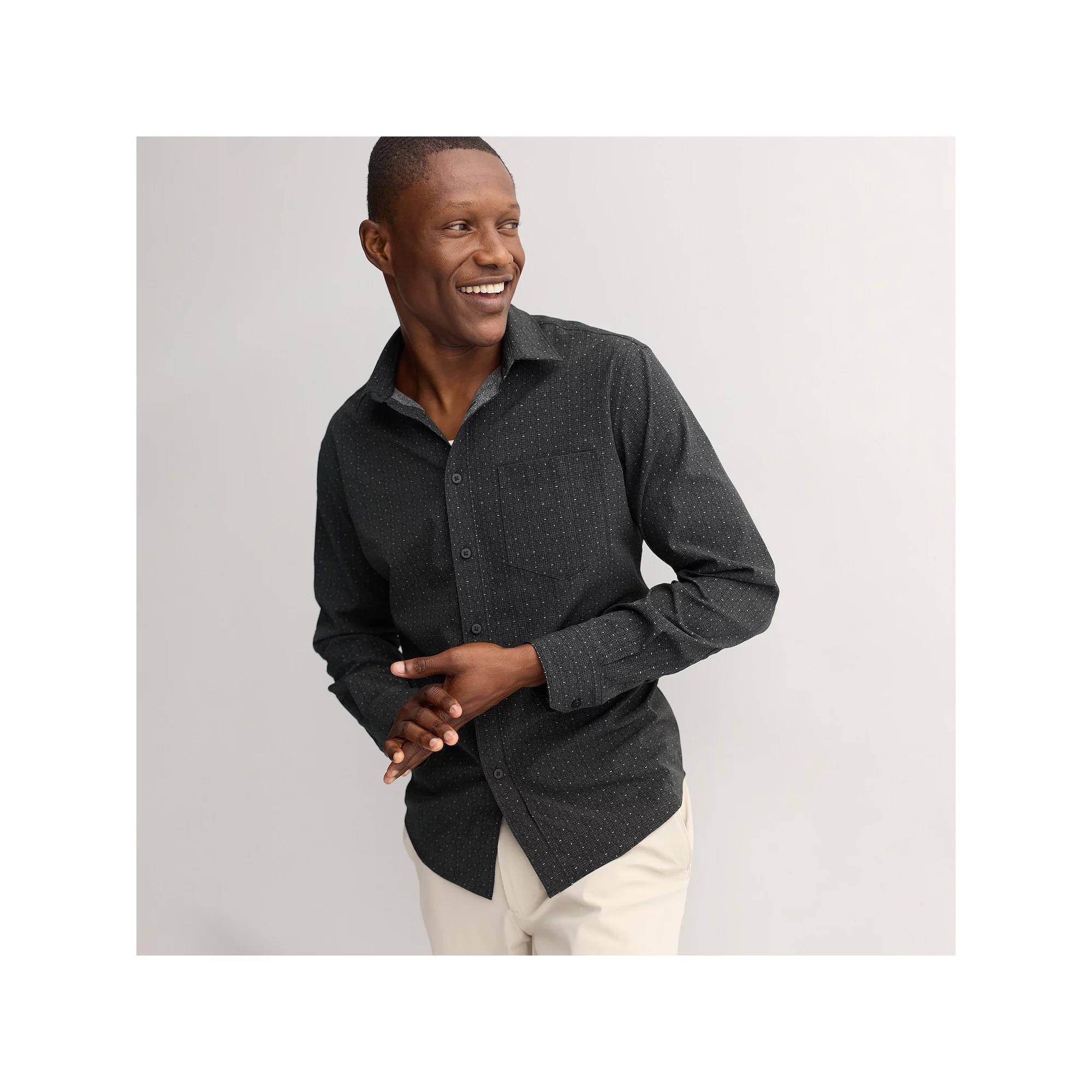 Men's FLX Slim Performance Untucked-Fit Button Down Long Sleeve Shirt,  Product Image