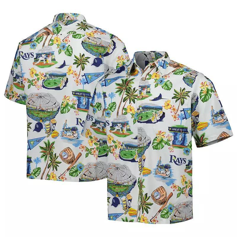 Men's Reyn Spooner White Tampa Bay Rays Scenic Button-Up Shirt, Size: Large Product Image