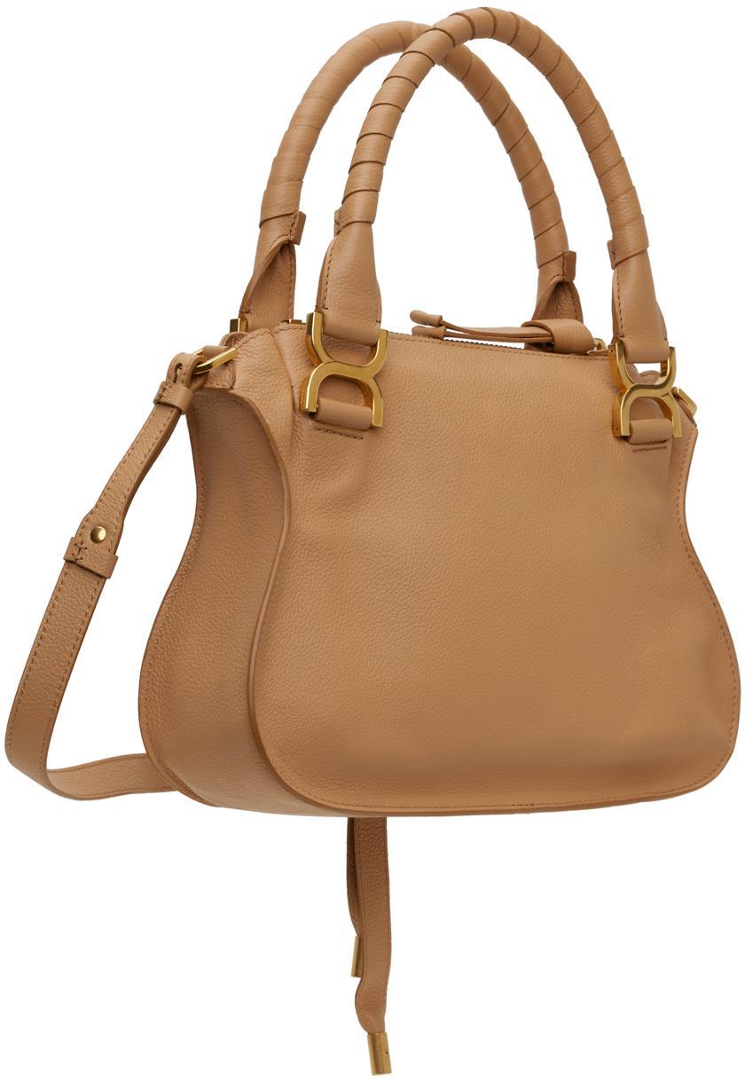 CHLOÉ Tan Small Marcie Bag In Beige Product Image