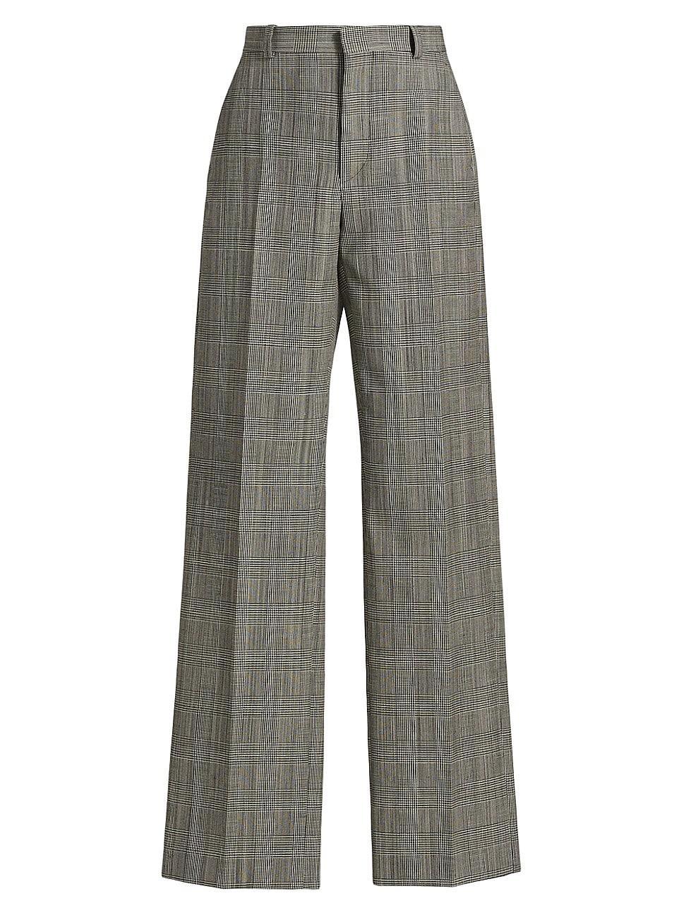 Womens Glen Check Straight-Leg Trousers Product Image