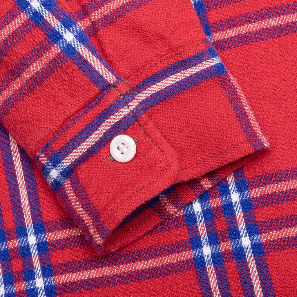 Flannel Quilt Shirt Jacket - Red Male Product Image