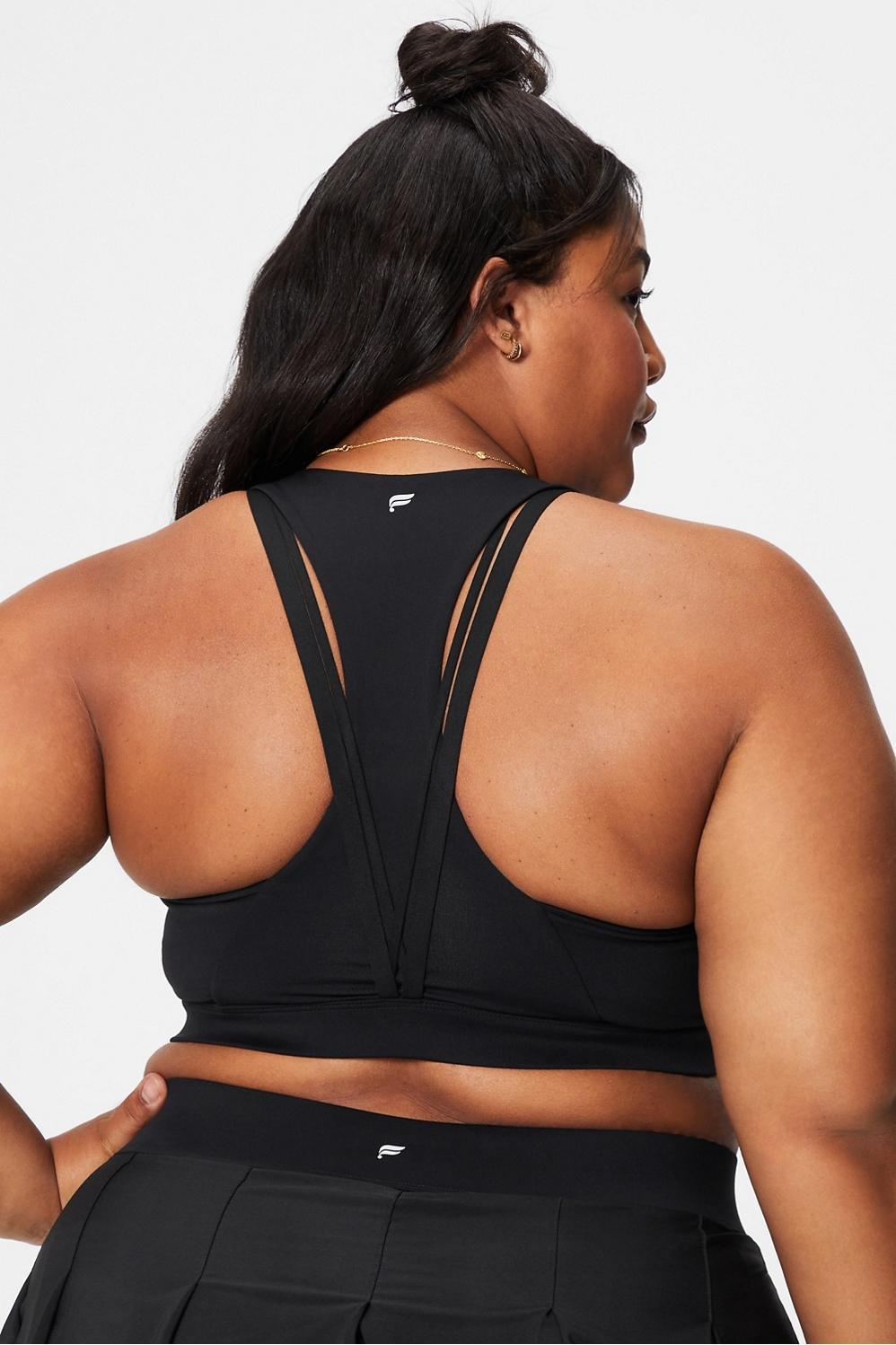 Fabletics Kessler Medium Impact Sports Bra Womens black plus Size 1X Product Image