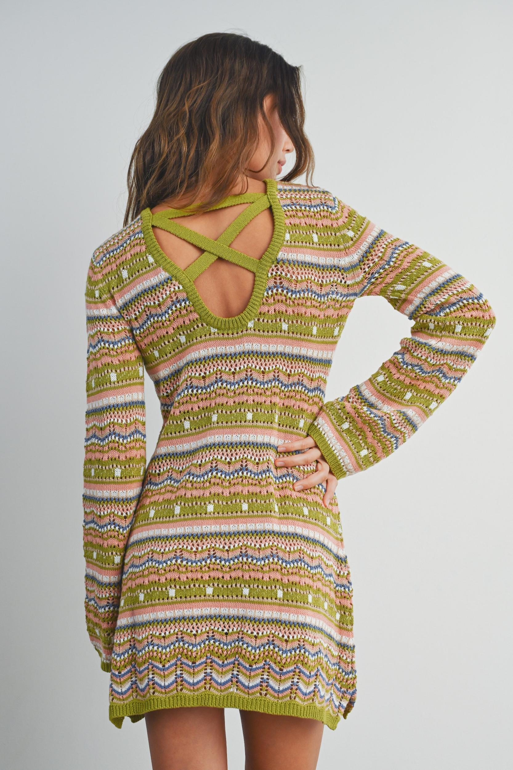 Multicolored Crochet Dress Product Image