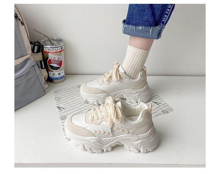 Platform Lace Up Sneakers Product Image