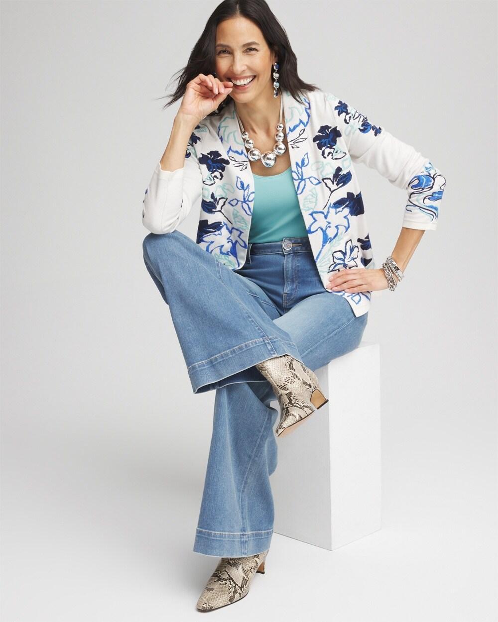 Jacquard Embroidered Cardigan Product Image