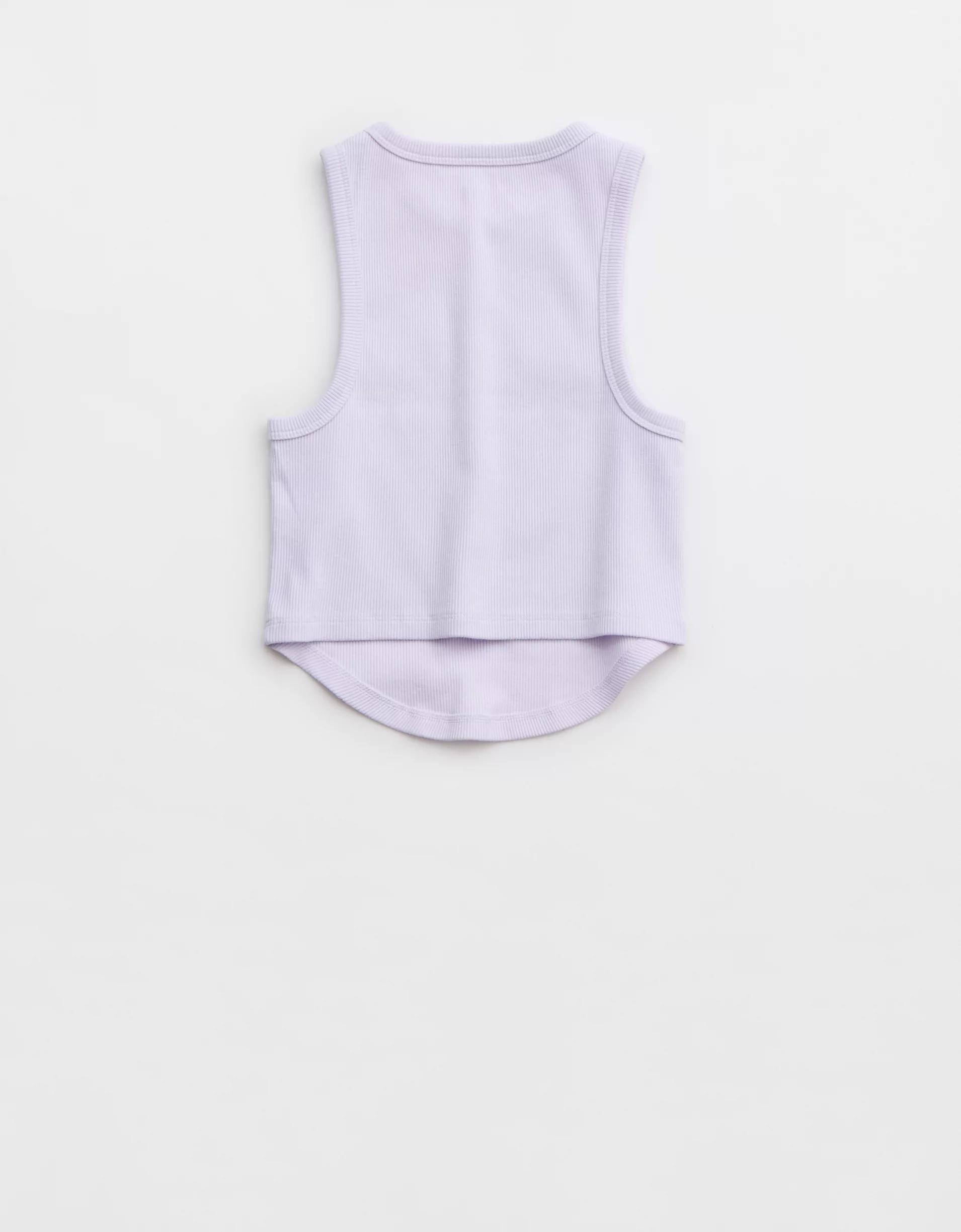 Aerie Smiley® New Day Curved Hem Tank Top Product Image