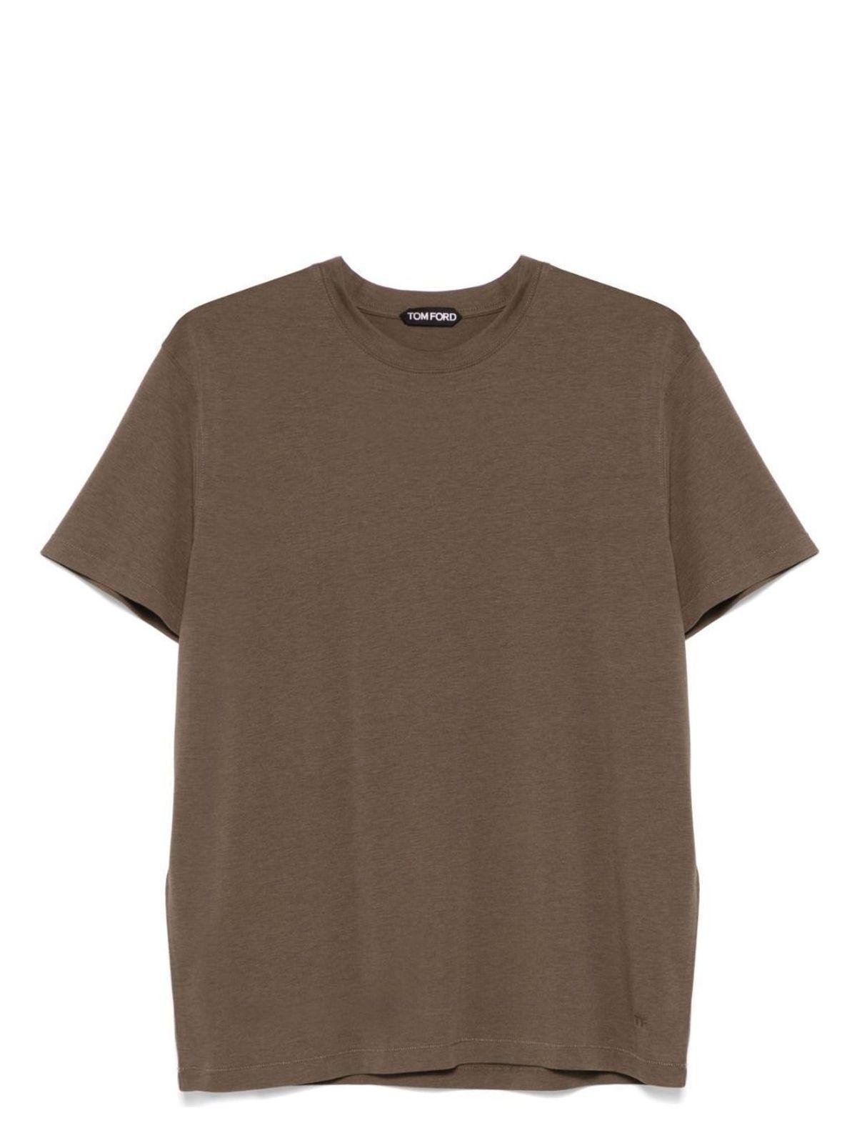 TOM FORD Slim-fit Lyocell And Cotton-blend Jersey T-shirt In Brown Product Image