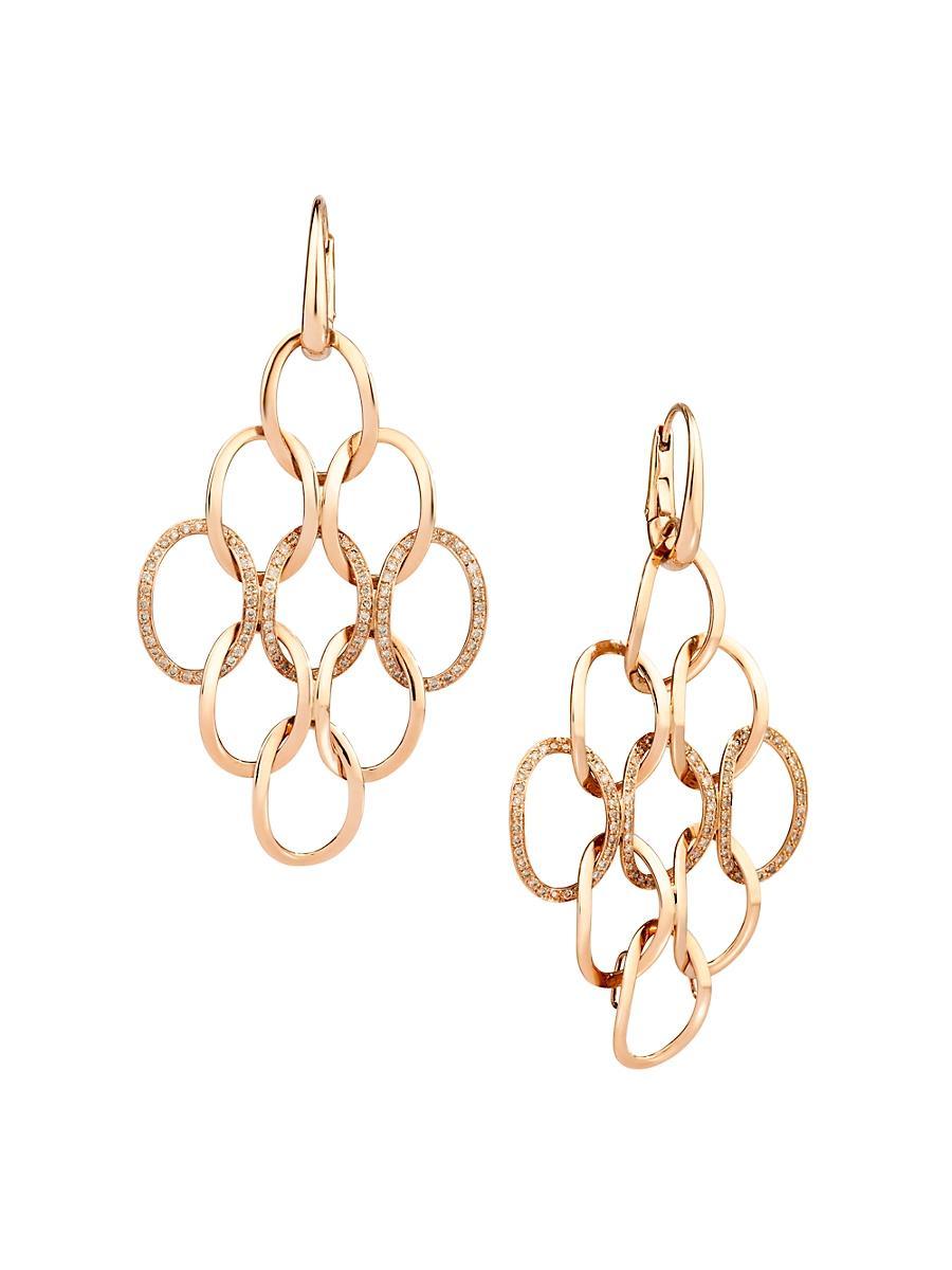 Womens Brera 18K Rose Gold & Brown Diamond Chandelier Earrings Product Image