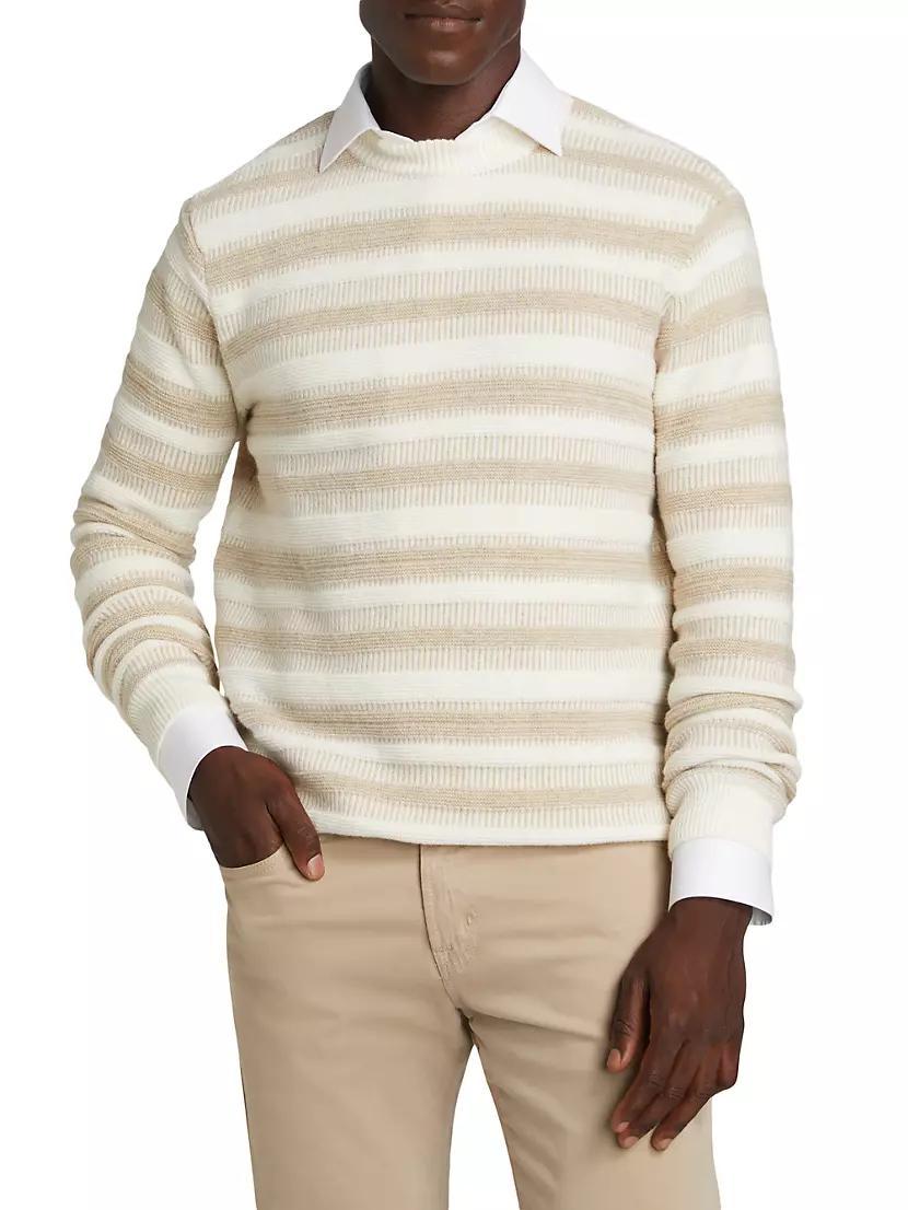 COLLECTION Raised Stripe Crewneck Sweater Product Image