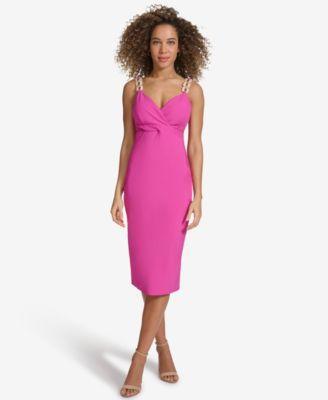 Siena Womens Embellished-Strap Midi A-Line Dress Product Image