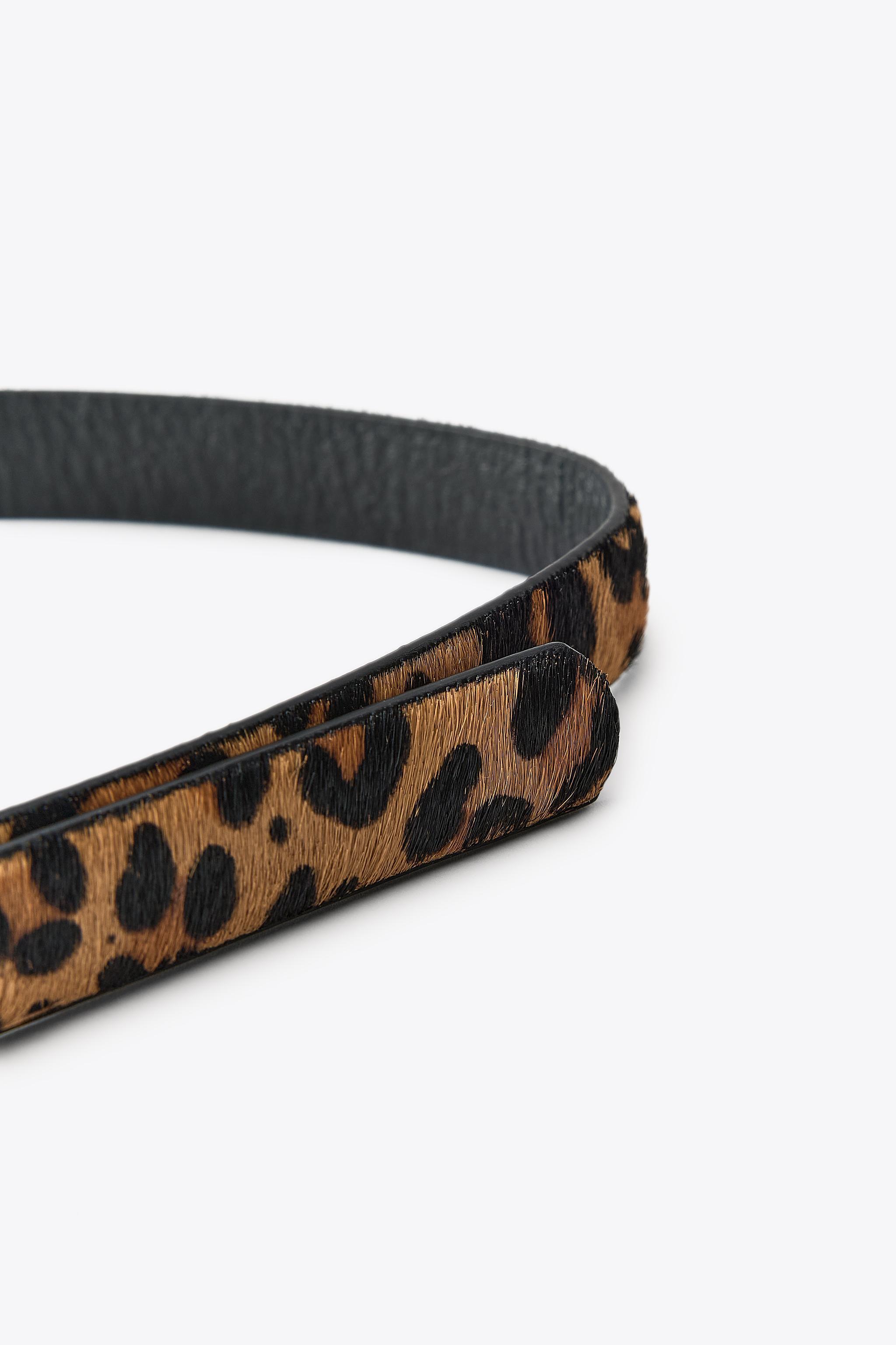 ANIMAL PRINT LEATHER BELT Product Image