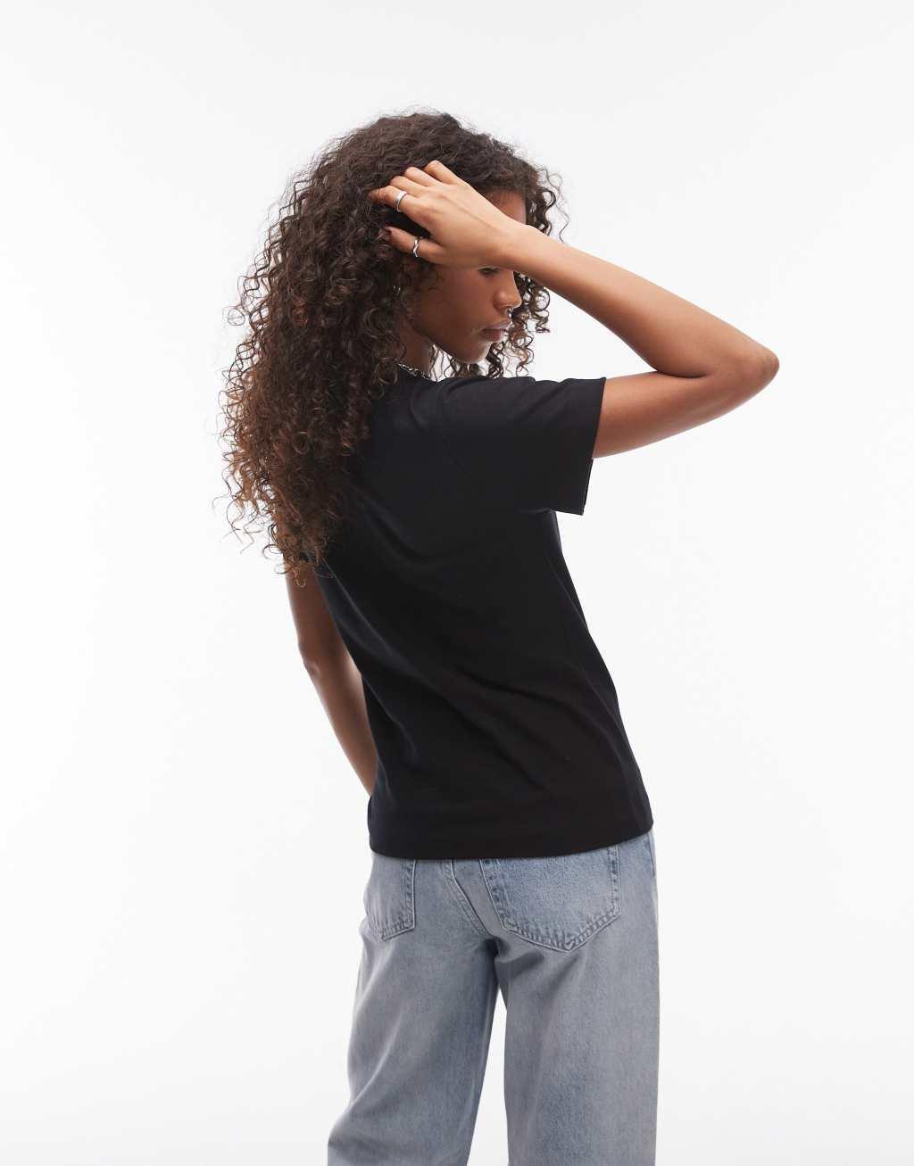 Topshop boxy tee in black Product Image